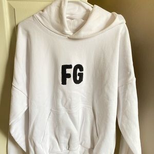 Fear of god white hoodie